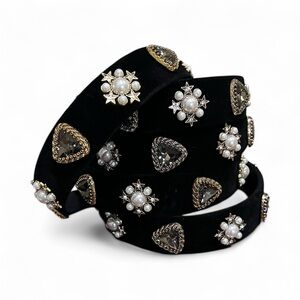 Elegant Black Embellished Headband